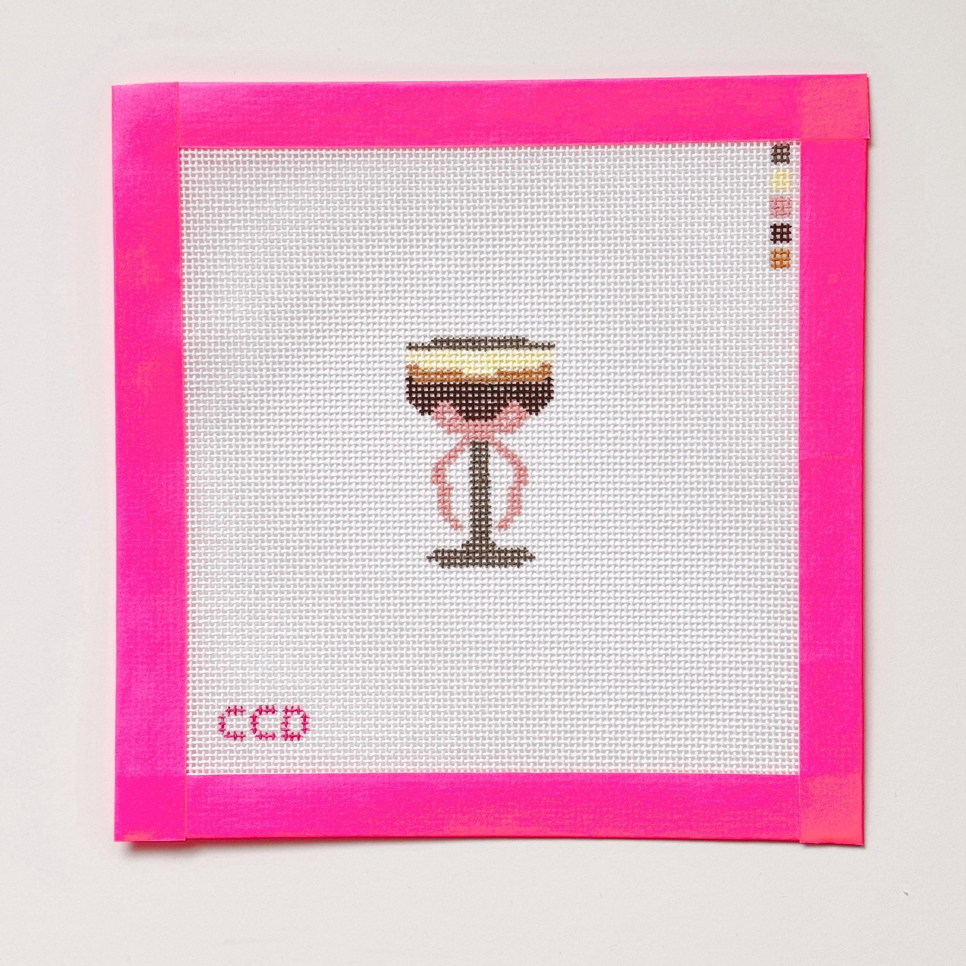 Hand Painted Espresso Martini 2” Needepoint Canvas 18 Mesh Coquette Needlepoint Canvas Cocktail Hand Painted