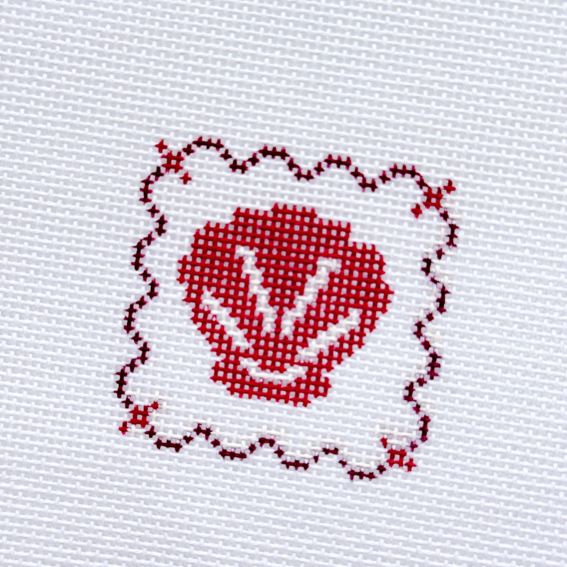Mini Seashell Stamp Needlepoint Canvas | Hand-Painted 18 Mesh Canvas, Seashell Needlepoint Canvas, Bag Charm Needlepoint Canvas