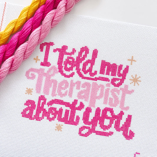 Mental Health Needlepoint Canvas, Modern Cheeky Needlepoint Pillow Canvas, 13 Mesh, 9”x6” design, Snarky Needlepoint Canvas