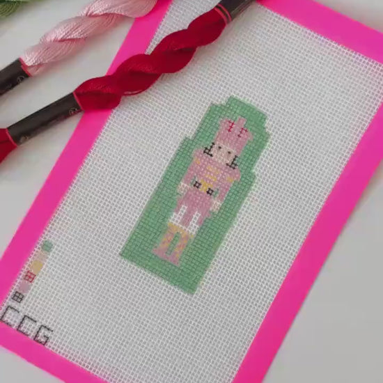 Hand Painted Nutcracker 3” Needepoint Canvas 13 Mesh Christmas Needlepoint Canvas Nutcracker Hand Painted