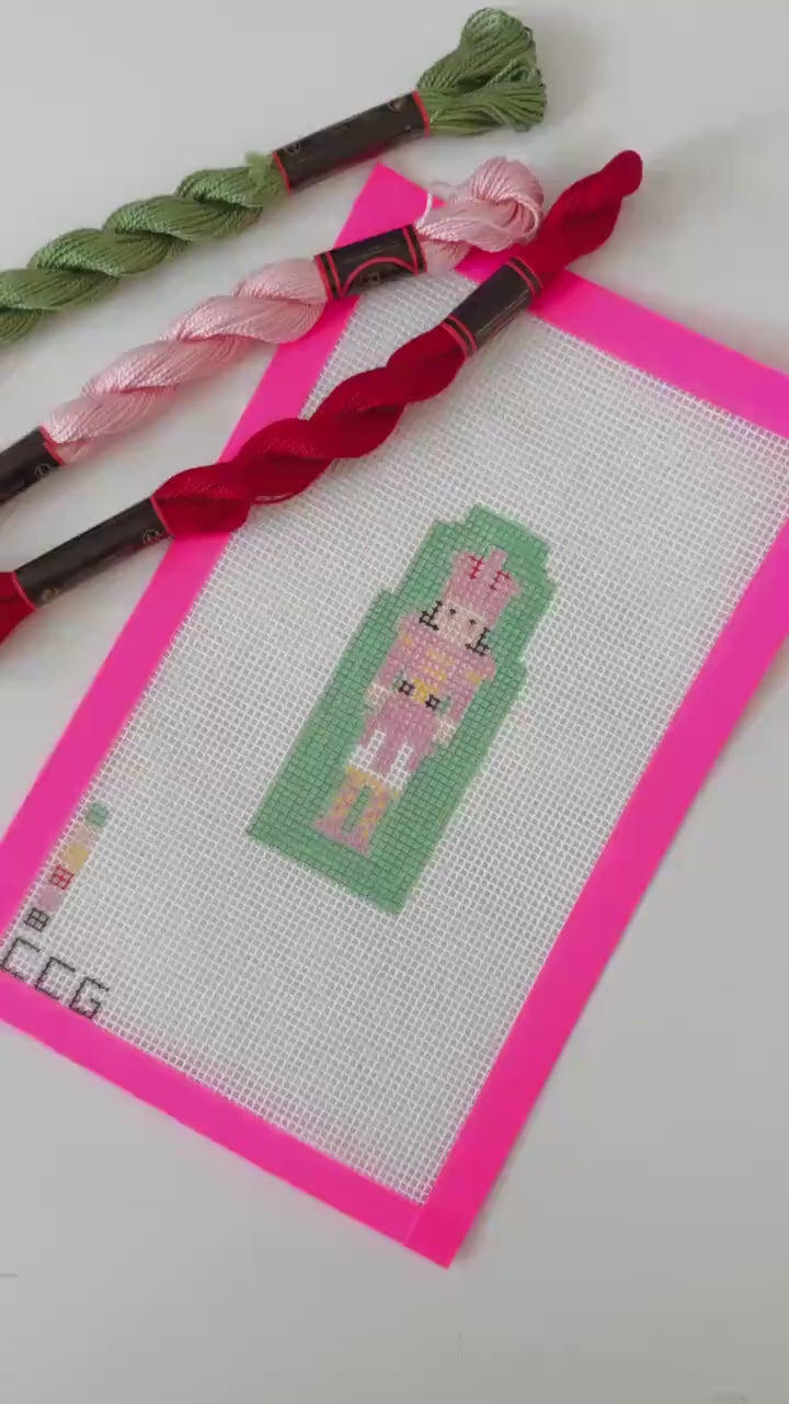 Hand Painted Nutcracker 3” Needepoint Canvas 13 Mesh Christmas Needlepoint Canvas Nutcracker Hand Painted