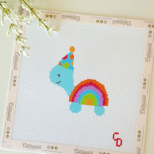 Colorful rainbow turtle 13 mesh hand-painted needlepoint canvas